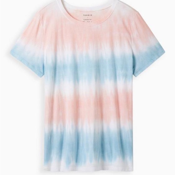 Torrid Pink and Blue Vintage Triblend Crew Neck Short Sleeve Tee - Picture 4 of 5